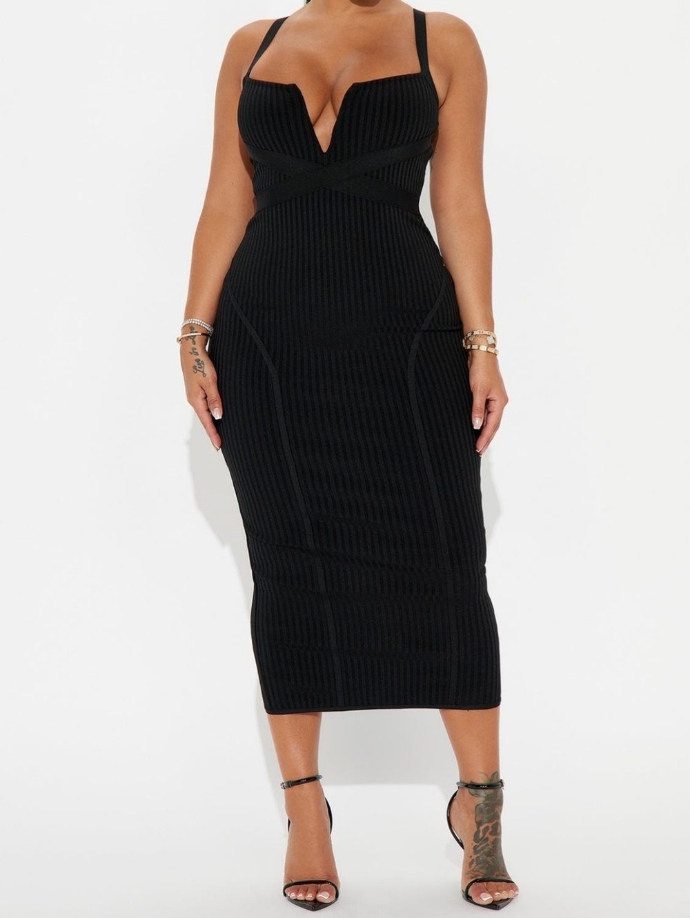 Fashion Nova Misty Bandage Midi Dress